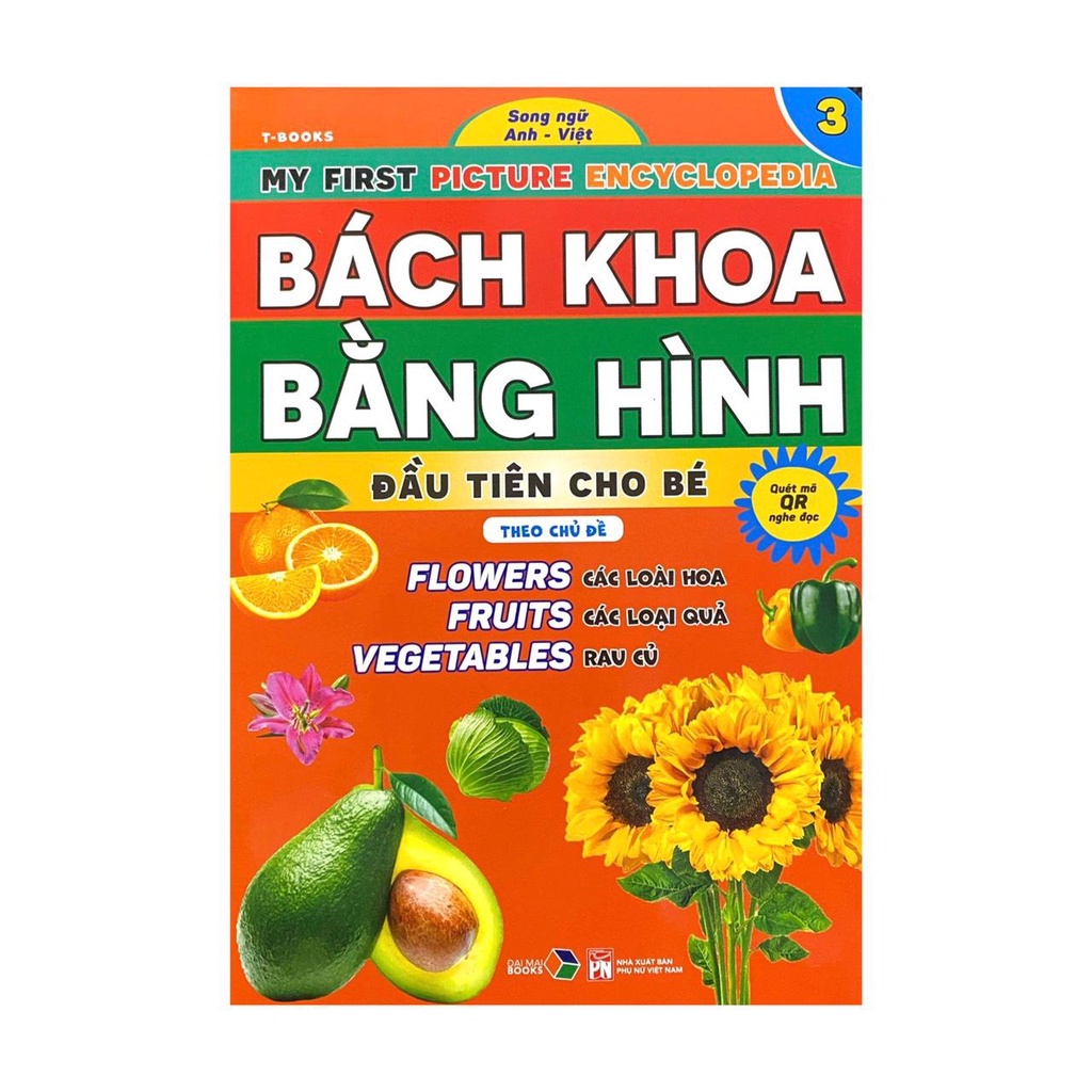Sách - Bách Khoa Bằng Hình Đầu Tiên Cho Bé Theo Chủ Đề Quyển 3 - Song ngữ Anh Việt - Quét mã QR nghe đọc