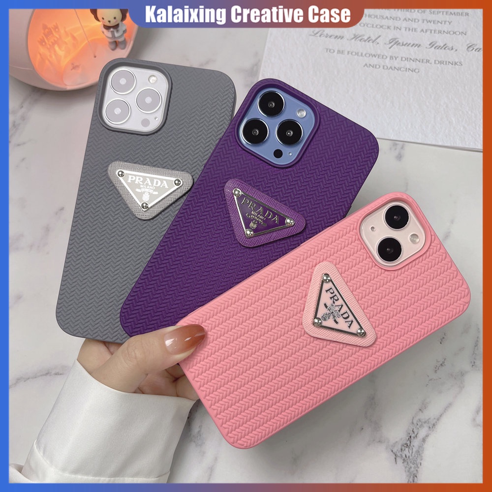 Ốp Điện Thoại Silicone Đan Len In Logo Prada Cho iPhone 14 Pro Max 13Pro 12Pro Max 11 X Xr Xs Max 7 8 Plus