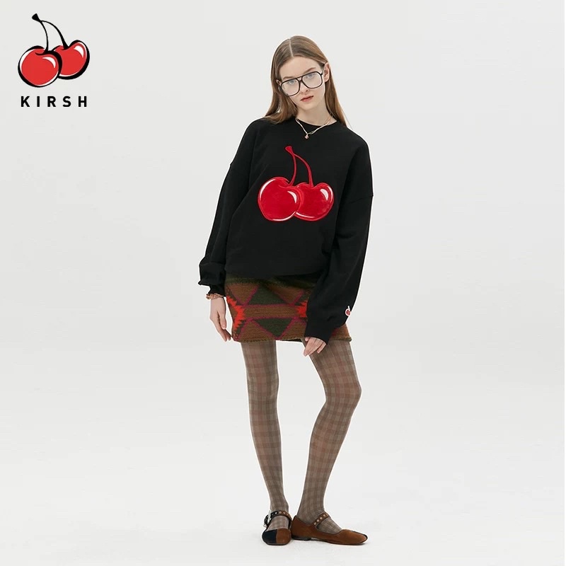 Áo sweater KIRSH big cherry brand Hàn giống Jang Wonyoung IVE