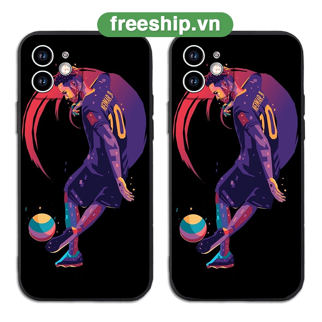 Ốp điện thoại iphone Bóng đá Ney.mar ốp vuông bảo vệ cam6/6splus/7/7plus/8/8plus/x/xr/xs/11/12/13/14/pro/max/plus/promax