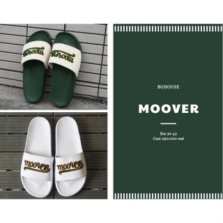  Dép quai ngang Moover thêu chữ to đế bền phù hợp mang mỗi ngày chống trơn trượt 