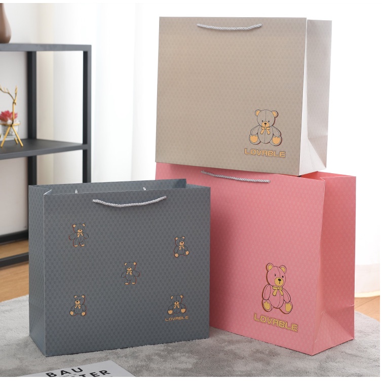 túi giấy kraft, túi giấy đựng quà, túi kraft, túi giấy hình gấu dễ thương