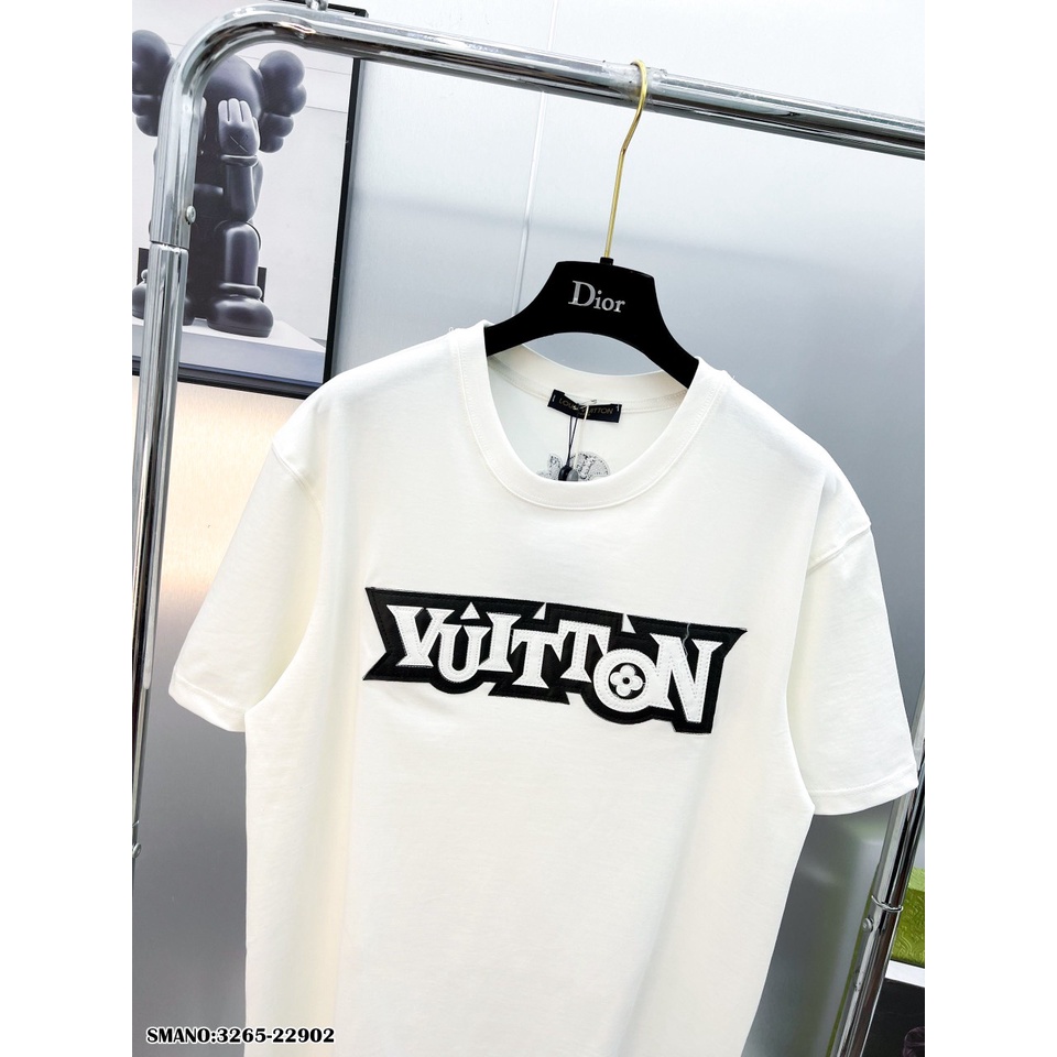 Áo Thun Nam LV In Chữ Ngực Cao Cấp - Áo Phông Nam Đơn Giản Chất Cotton Mát Mịn