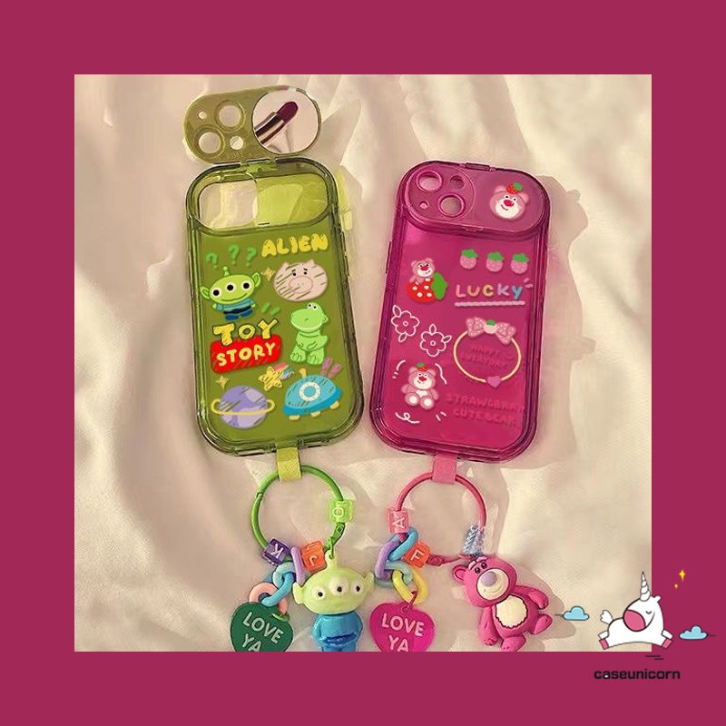 DISNEY Ốp Điện Thoại Nắp Lật Gắn Gương Hình Gấu / Người Ngoài Hành Tinh Hoạt Hình 3D Cho IPhone 11 XR 13 12 14 Pro MAX 7 8 14 Plus X XS MAX SE 2020