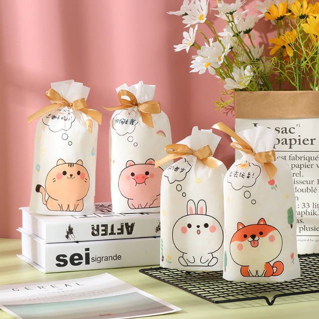 Túi đựng kẹo/bánh có dây buộc 15x23.5cm Set 50c