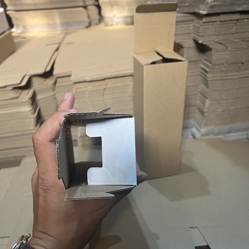 COMBO 50 Hộp carton đáy gài nắp đậy size 6X6X20cm NHIỀU MÀU