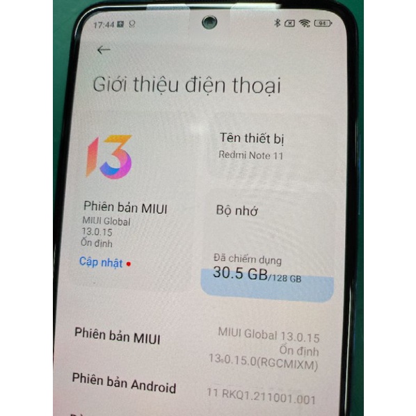 Màn hình AMOLED Redmi Note 11 bản 4G  nguyên khung sườn zin bóc máy