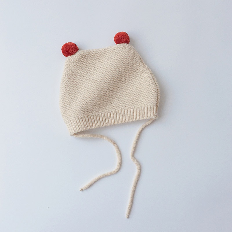 Mũ Len Beanie Đính Quả Bông Nhiều Màu Sắc Giữ Ấm Mùa Đông Cho Bé Từ 3-24 Tháng Tuổi
