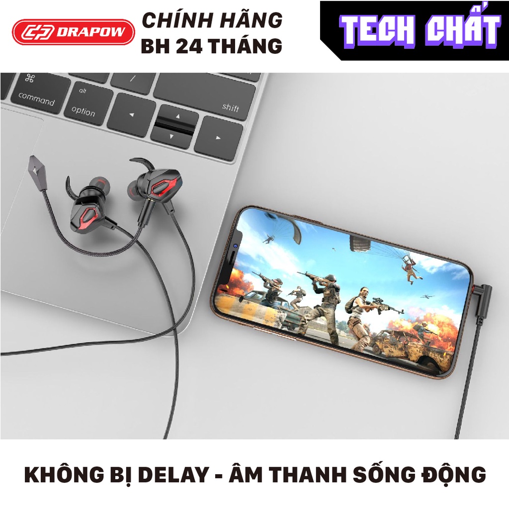 Tai nghe gaming có dây Drapow GM-008 có mic rời chống ồn cho game thủ cực ngon tech chất