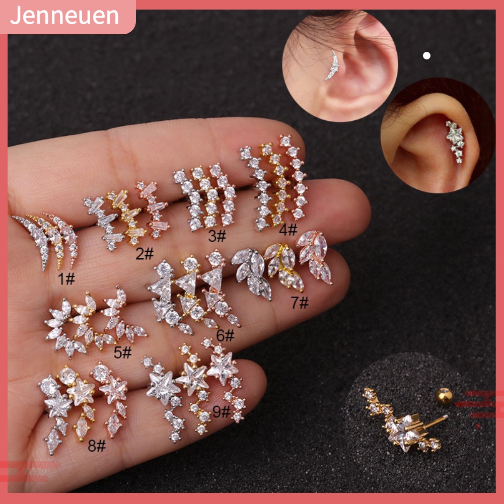 1 Khuyên Tai Hình Trăng Sao Đính Đá Zircon Thời Trang