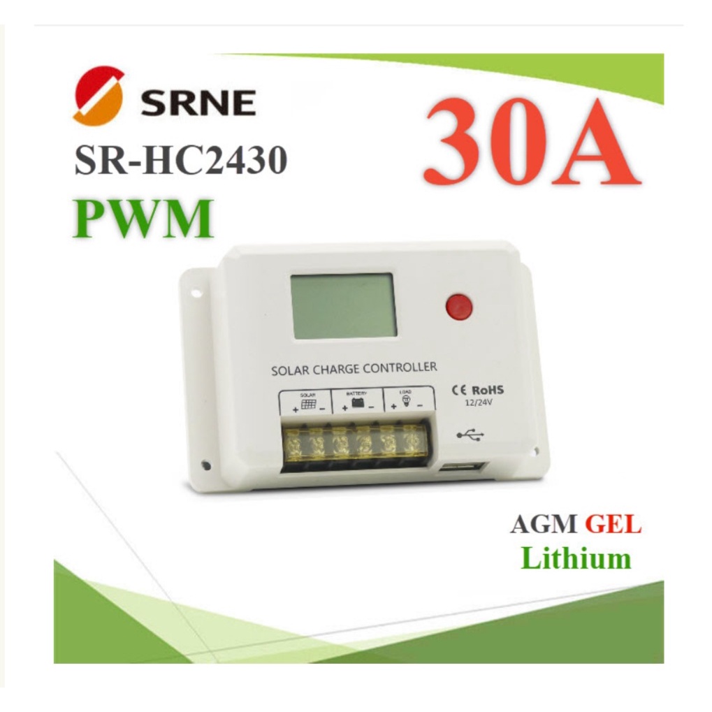 Sạc điều khiển PWM 30A auto 12/24V - HC2430