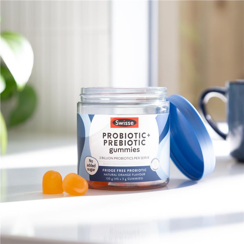 Kẹo Nhai Men Tiêu Hóa Lợi Khuẩn Úc - Swisse Adults Probiotic &amp; Prebiotic Gummies - Trên 18T, Bầu Bú Dùng Được