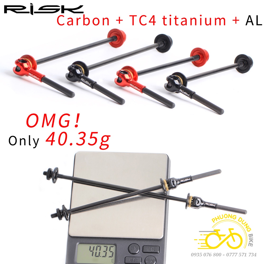 Cặp ti kẹp moay ơ Hub xe đạp Carbon RISK