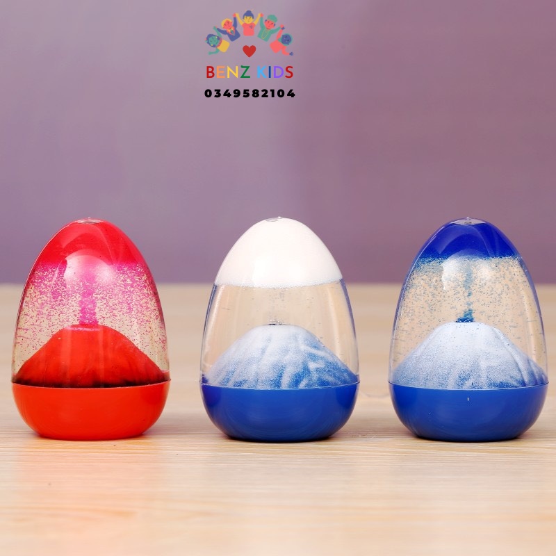 Đồng Hồ Cát Chảy Nổi thiết kế Hình Quả Cầu Núi Lửa Phun Trào, rèn tập trung cho trẻ, chống lo âu, căng thẳng