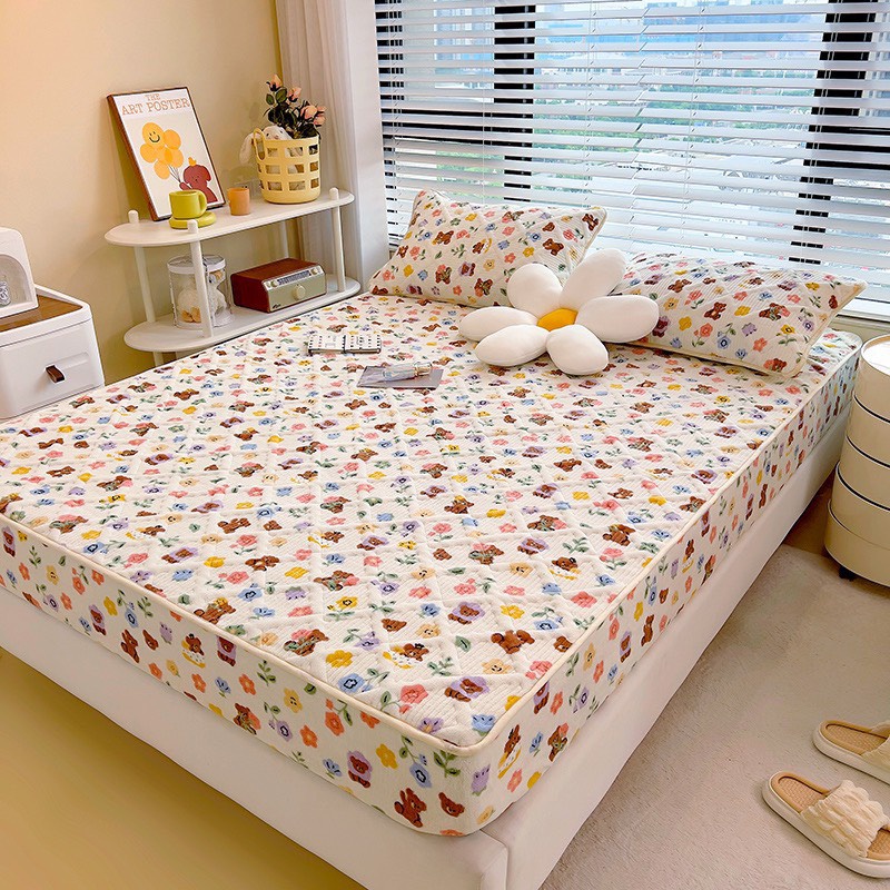 Ga gối nỉ nhung sữa siêu cấp, thảm ga gối nỉ sữa siêu ấm mềm mại dày dặn ấm áp và thoáng kh