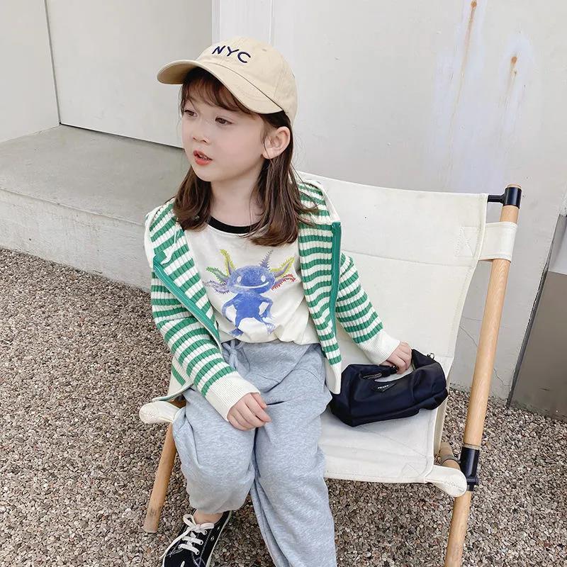 Áo Khoác Có Nón Họa Tiết Kẻ Sọc Thời Trang Xuân Thu 2022 Cho Bé Gái