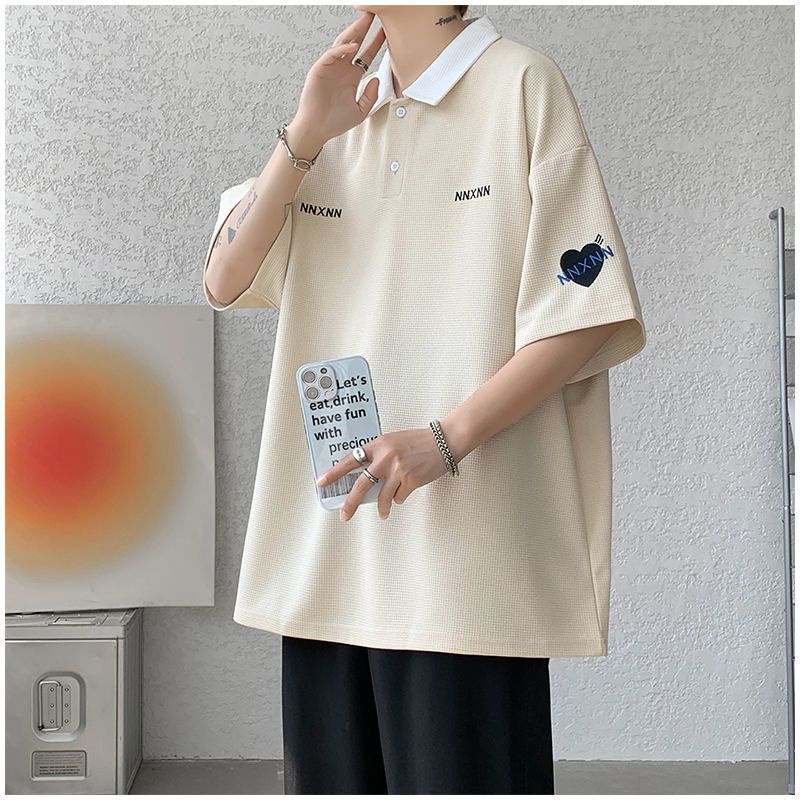 Áo polo Tay Ngắn Dáng Rộng Thời Trang Mùa Hè Cho Nam