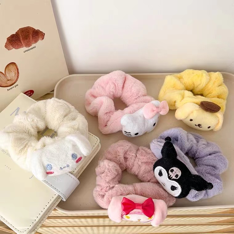 Dây Buộc Tóc Vải Lông Phong Cách Hàn Quốc Dễ Thương Dành Cho Bạn Nữ