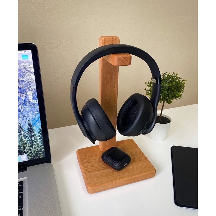Giá treo tai nghe, headphone gỗ thông ST02