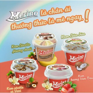 (Hỏa tốc) KEM LY MERINO VANI / DÂU / SỮA DỪA / SOCOLA CHUỐI
