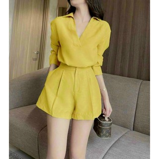 sét bộ đùi cổ v tay dài
