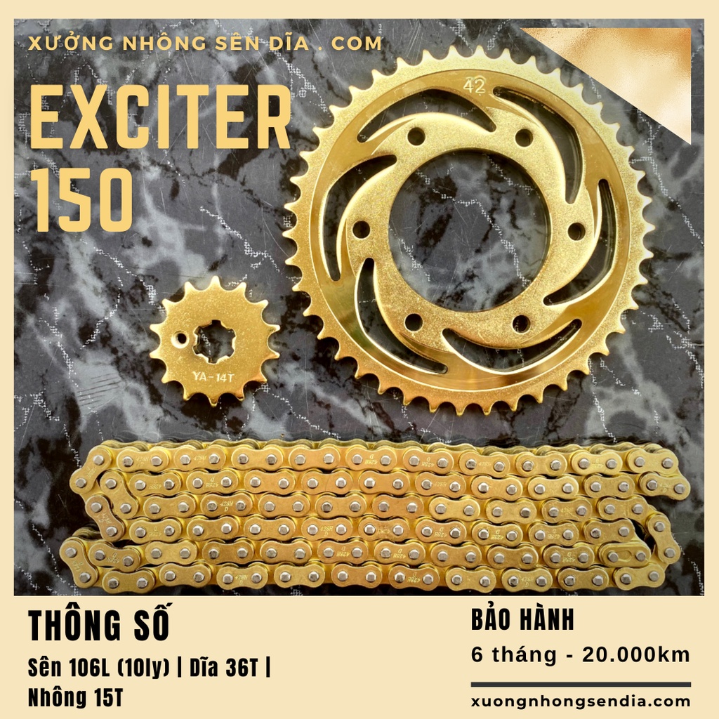 NHÔNG SÊN DĨA EXCITER 155 46T / EXCITER 150 42T