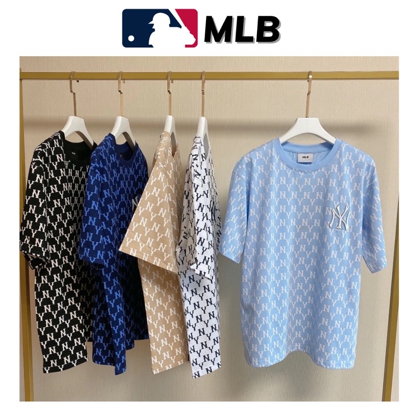 Áo thun MLB nam nữ  chuẩn 1:1 Áo thun NY họa tiết Monogram cao cấp