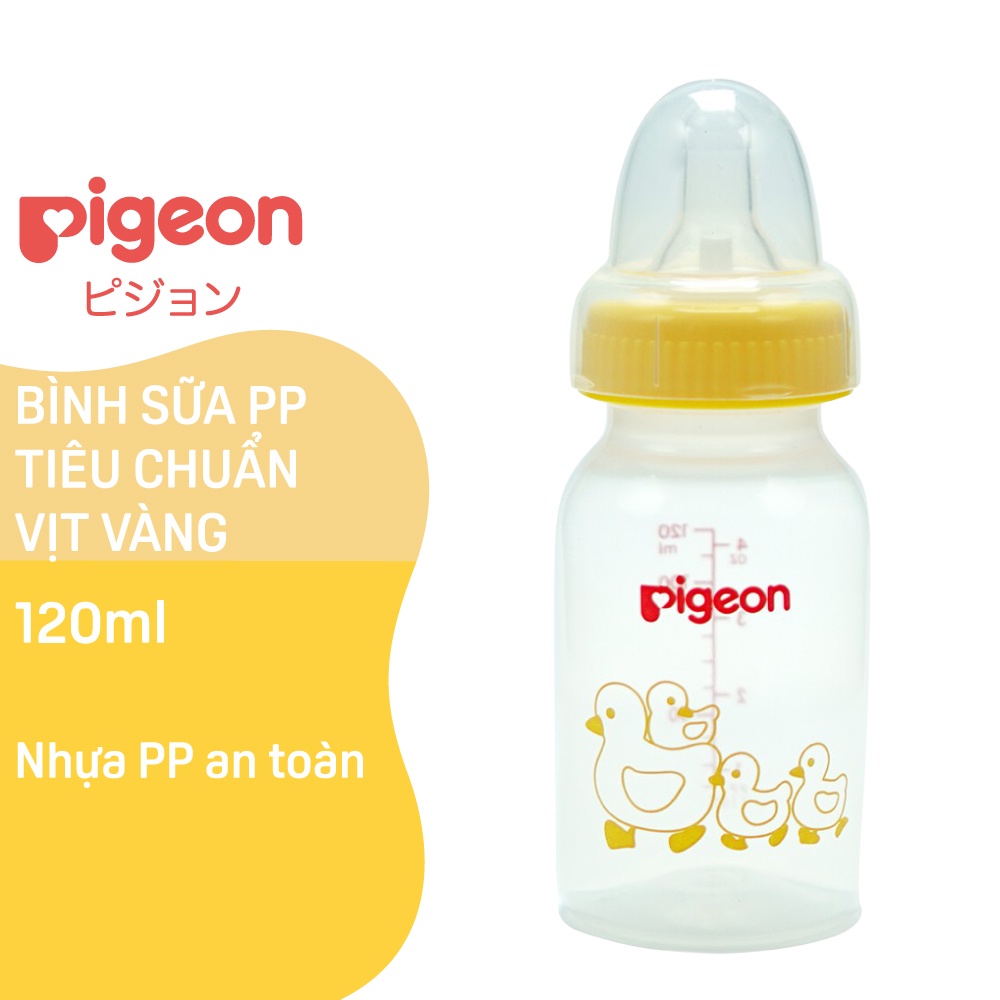 Bình Sữa PP Tiêu Chuẩn Hình Vịt Pigeon 120ml (2018)