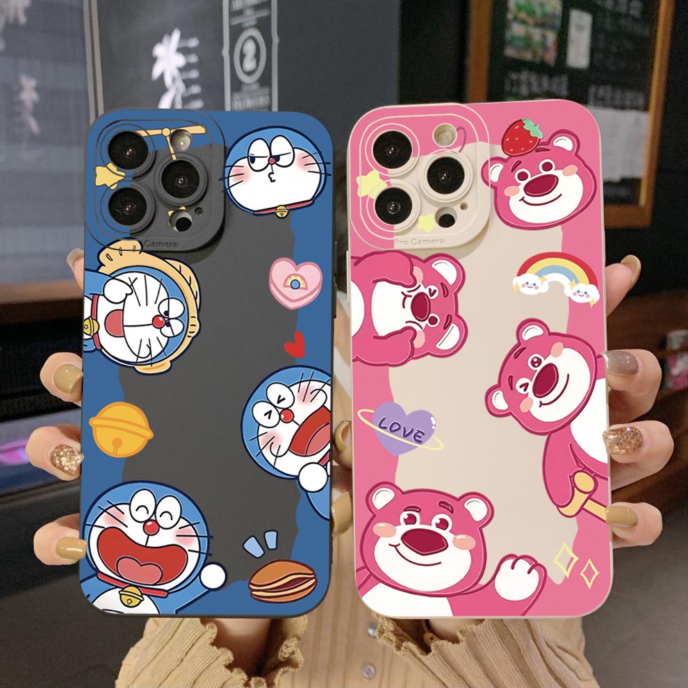 Ốp Điện Thoại Góc Vuông Hình Doraemon Cho OPPO A16 A15 A16E A16k A95 Reno6 Z 5G A94 A54 A74 4G A53 A76 A96 4G A12 A5S A7
