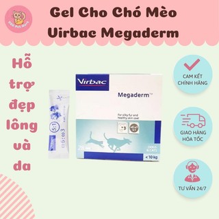 Gel cho chó mèo virbac megaderm 10 gói 4ml – đẹp lông, da – pháp
