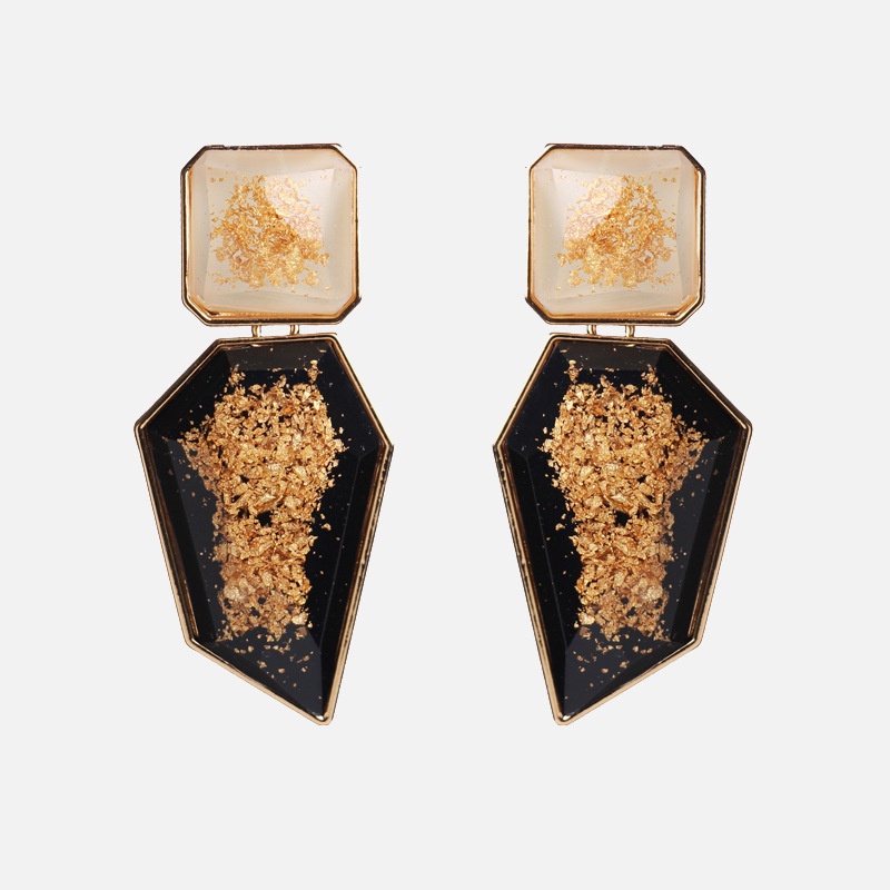 Bông Tai Hình Tiền Lớn Màu Đen Phong Cách Âu Mỹ Cá Tính Cho Nữ Hàng Có Sẵn