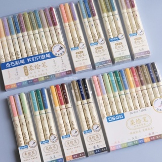 SET 3 & 12 BÚT Soft Brush Sign Pen Luyện Calligraphy Ngòi Cao Cấp