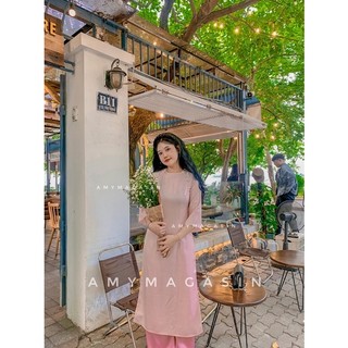 Áo dài cúc bọc -toàn bộ ảnh thật