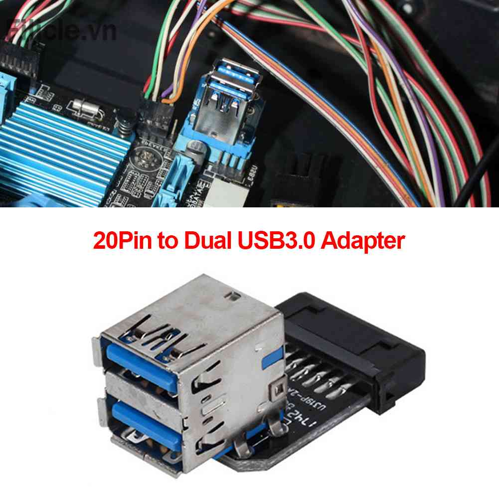 USB 3.0 Motherboard Adapter USB 3.0 19 20 Pin Female to Dual USB 3.0 Female