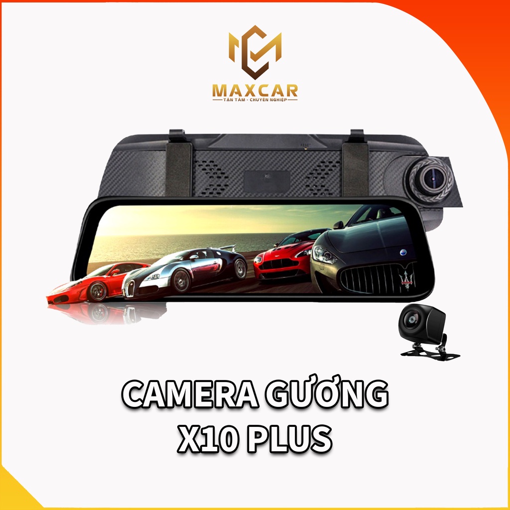 camera hành trình gương kết nối điện thoại Maxcar x10 plus