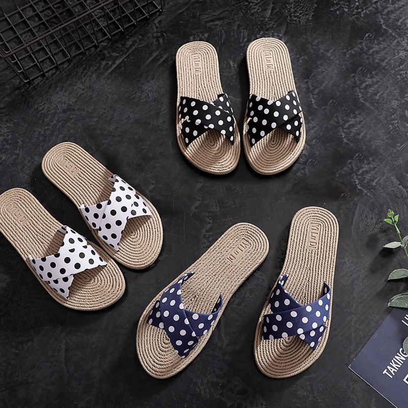 Dép nữ quai chéo Dép đẹp nữ chấm bi Korea, siêu xinh MSP:2606DQC