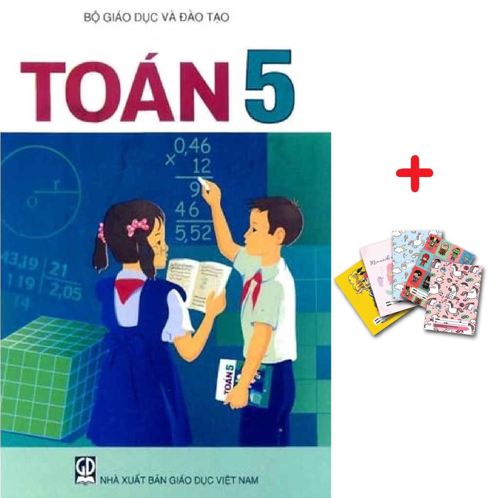 Sách - Toán Lớp 5 Kèm 5 cuốn vở ô ly 48 trang 100mgs