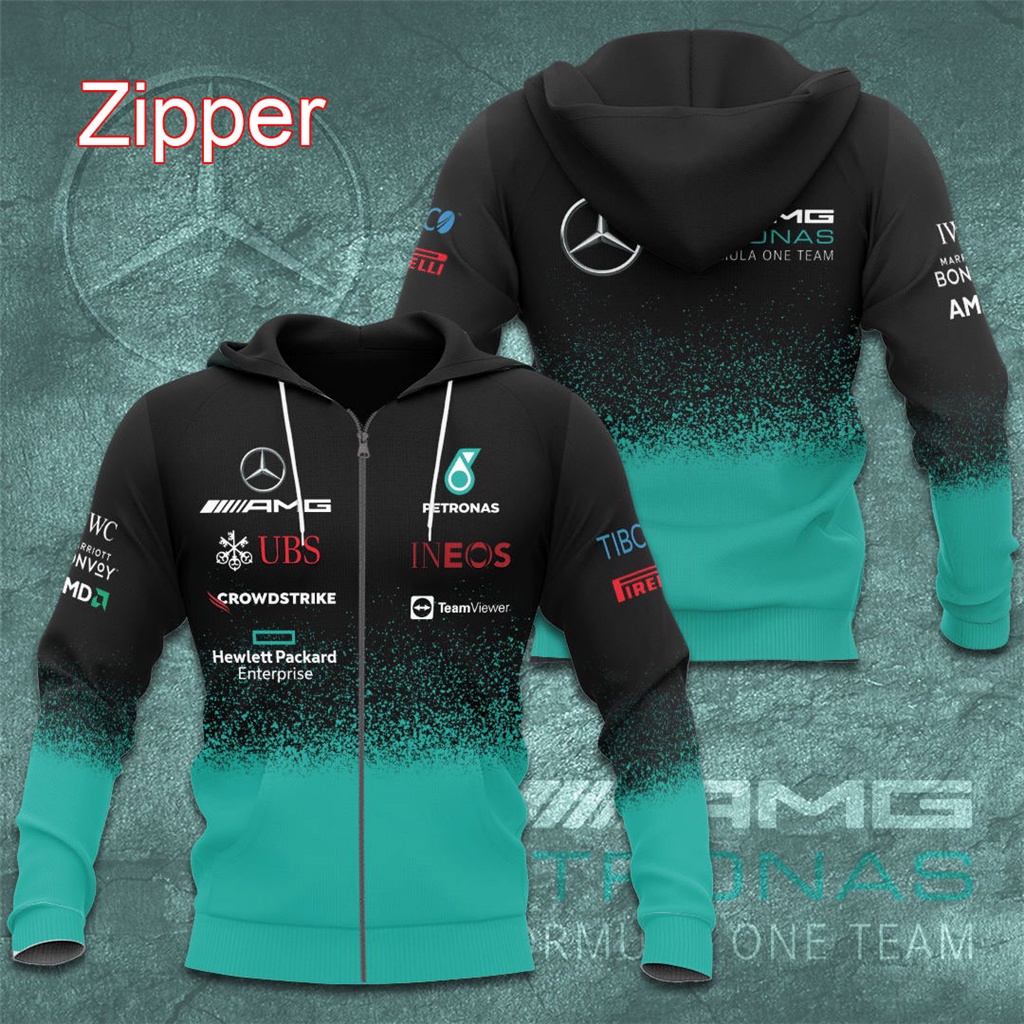 Áo Khoác Có Nón Phối Khóa Kéo Ineos Ubs Team Mercedes AMG Petronas F1 Cho Bé