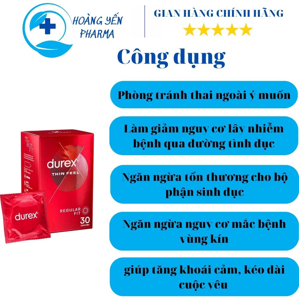 Bao cao su Durex Regular fit siêu mỏng an toàn nội địa Úc hộp 30 chiếc-Hoàng Yến Pharma