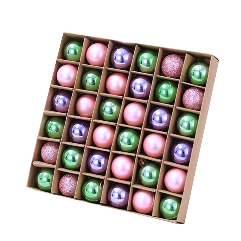 Set 36 Trái Châu Treo Trang Trí Cây Thông Noel