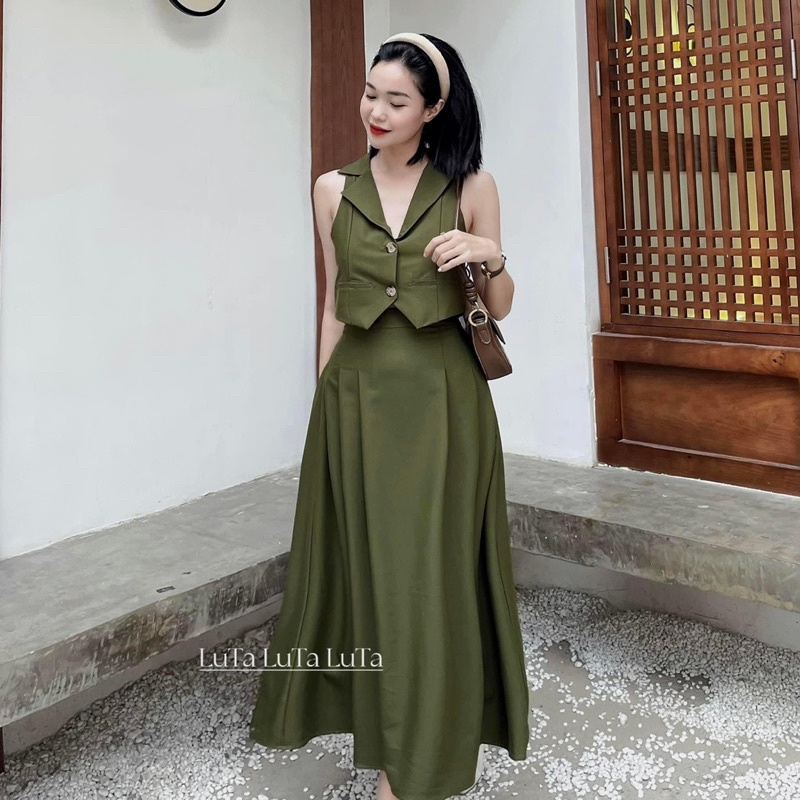 SET ĐỒ ÁO GILE kèm CHÂN VÁY