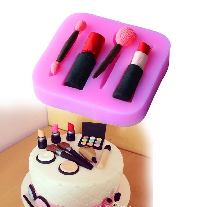 Tấm silicon bộ chổi son 3D làm fondant, trang trí bánh trung thu hiện đại
