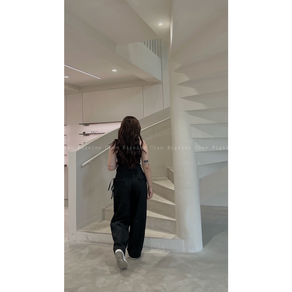 Quần ống rộng suông cột dây túi ulzzang bigsize 55-90kg