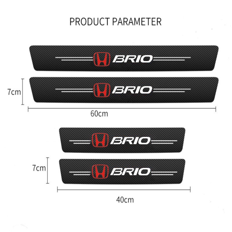 Bộ 5 Miếng Dán Cửa Xe Hơi Bằng Da Sợi Carbon Chống Trầy Cho Honda City Civic Fit Jazz CRV BRV HRV Accord Brio Moilio