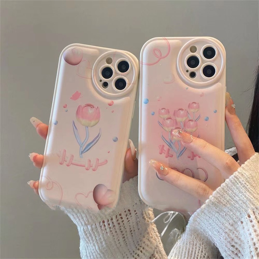 Ốp Điện Thoại Hình Hoa Tulip Có Đệm Khí Chống Rơi Cho Iphone6 6splus 7 7plus 8 8plus XR x xs 12 11 pro max plus 13 promax-5008