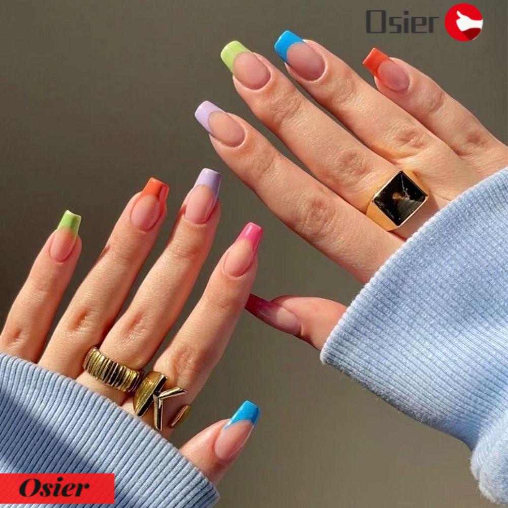 Set 1 / 24 Móng Tay Giả Phủ Toàn Diện Họa Tiết Hoa Đính Kim Cương Giả