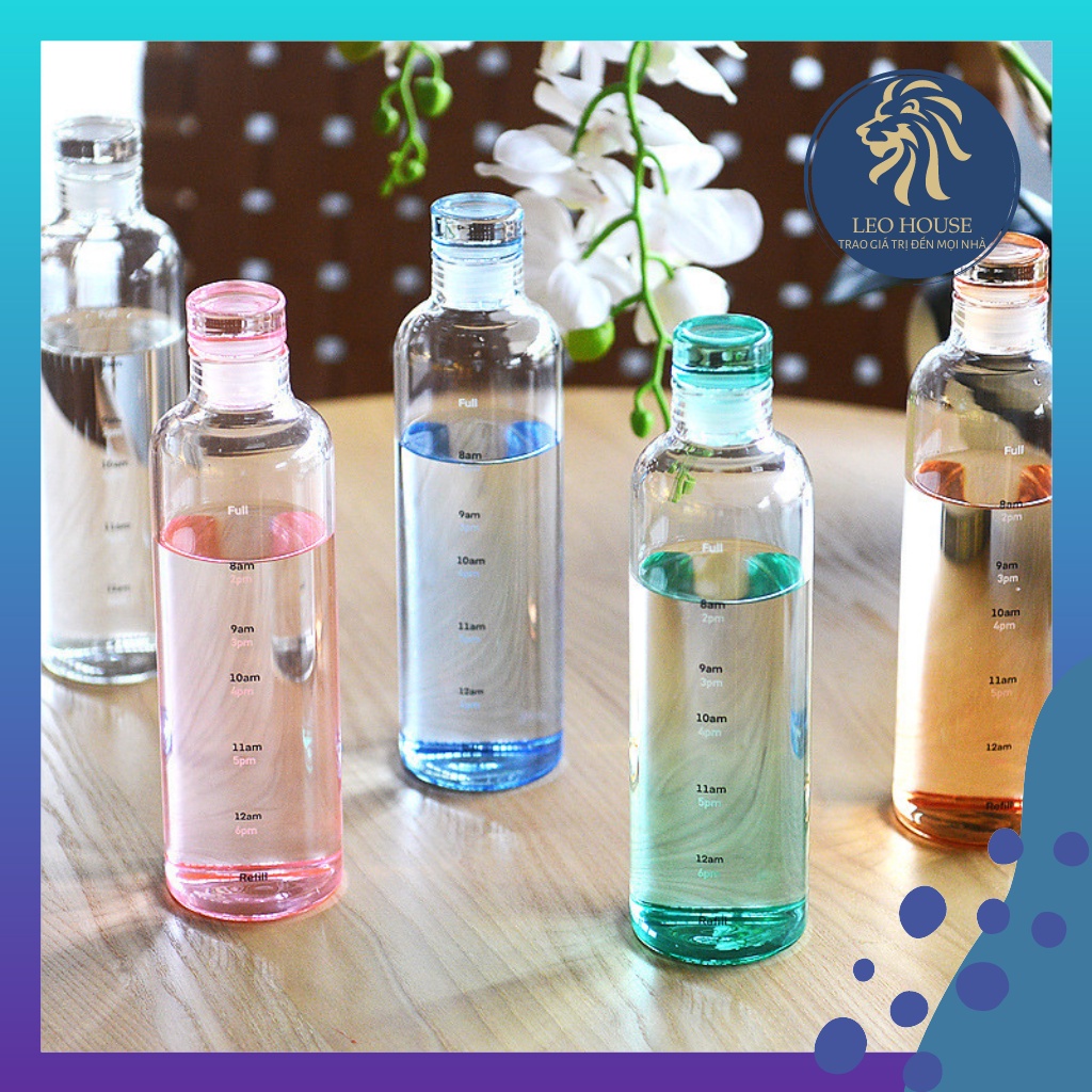 Bình Đựng Nước Thuỷ Tinh Chia Vạch Trong Suốt 500ML LEOHOUSE