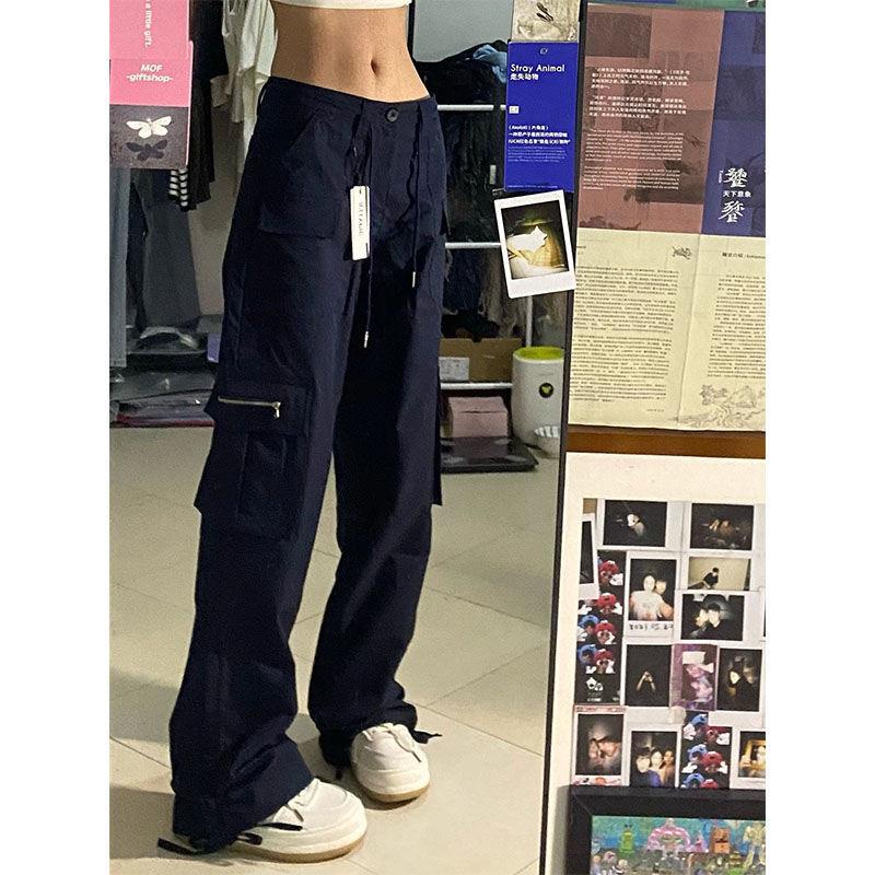 Quần Yếm Lưng Cao Ống Rộng Phong Cách Retro Mỹ