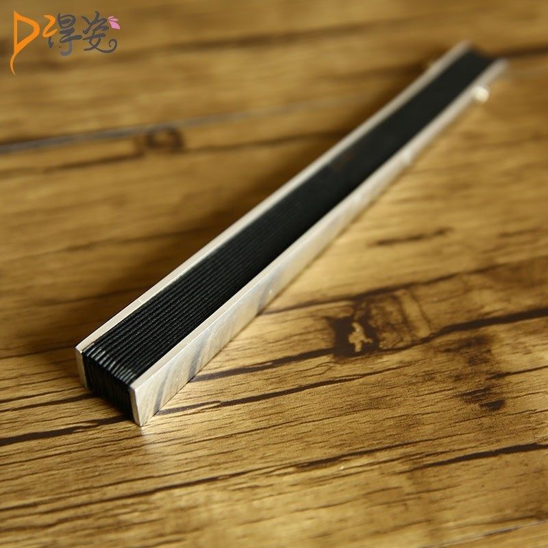 Classic Chinese Style Black Gray Stainless Steel Folding Fan