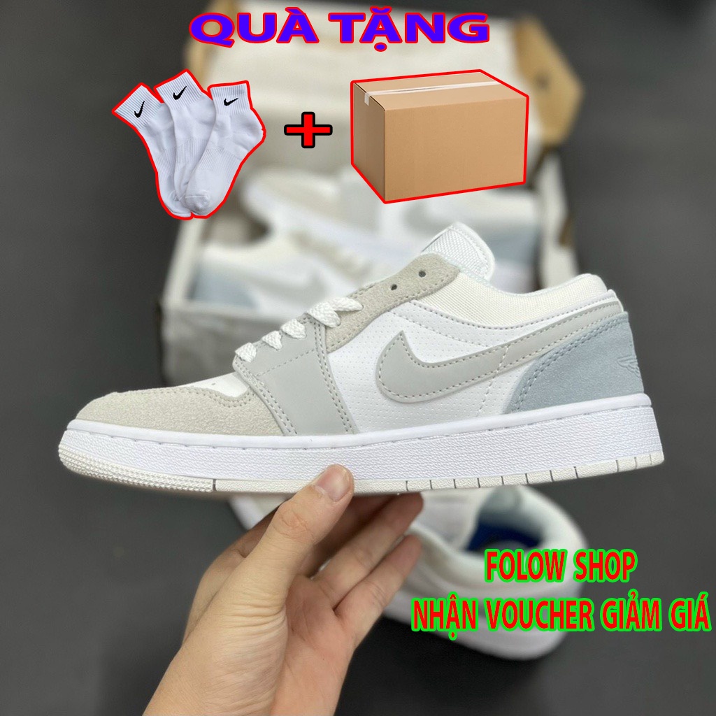 Giày Jordan Cổ Thấp, Jordan Low Paris Xám Xanh Bản S.Cấp Trung Full Bill + Full Box Đủ Size 36-44 +Quà Tặng